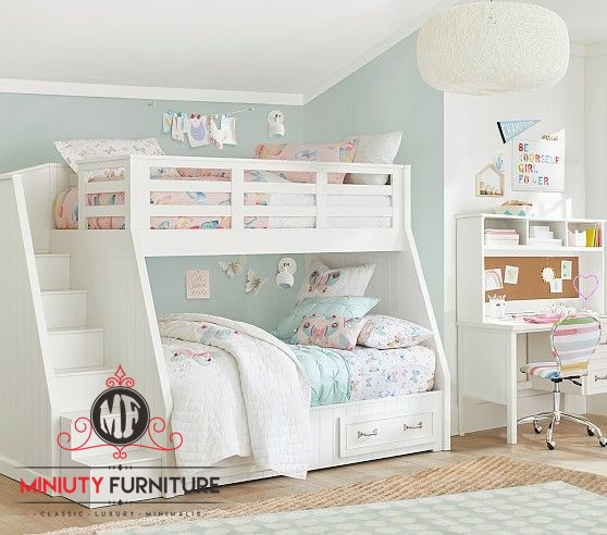Set Kamar Tidur Anak Kayu Duco Putih Miniuty Furniture