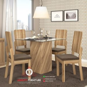 desain meja makan minimalis unik 4 kursi meja kaca