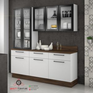 desain kitchen set minimalis pintu kaca
