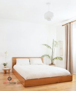 desain tempat tidur minimalis teak wood
