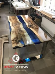 meja makan resin model terbaru kayu suar